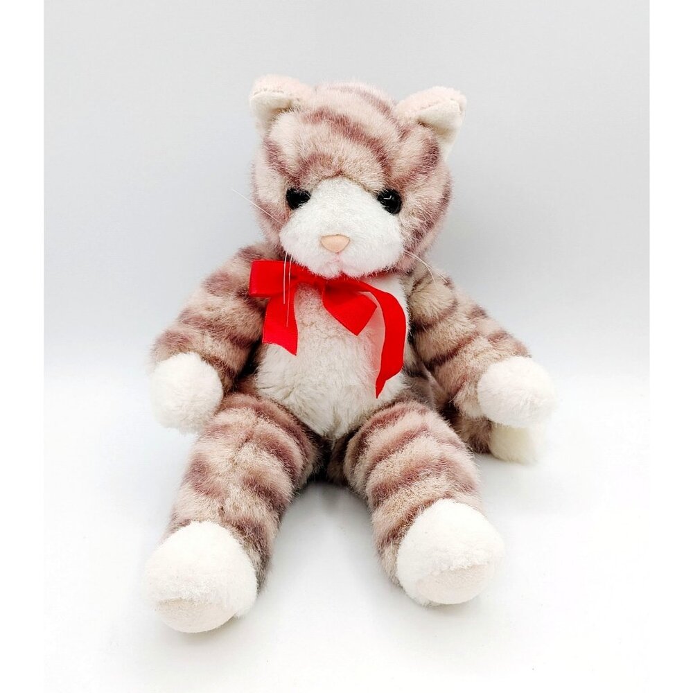 Ty Beanie 10" MITTENS the Cat Kitten Kitty 1992 #1118 Gray Tabby Stripes Rare
